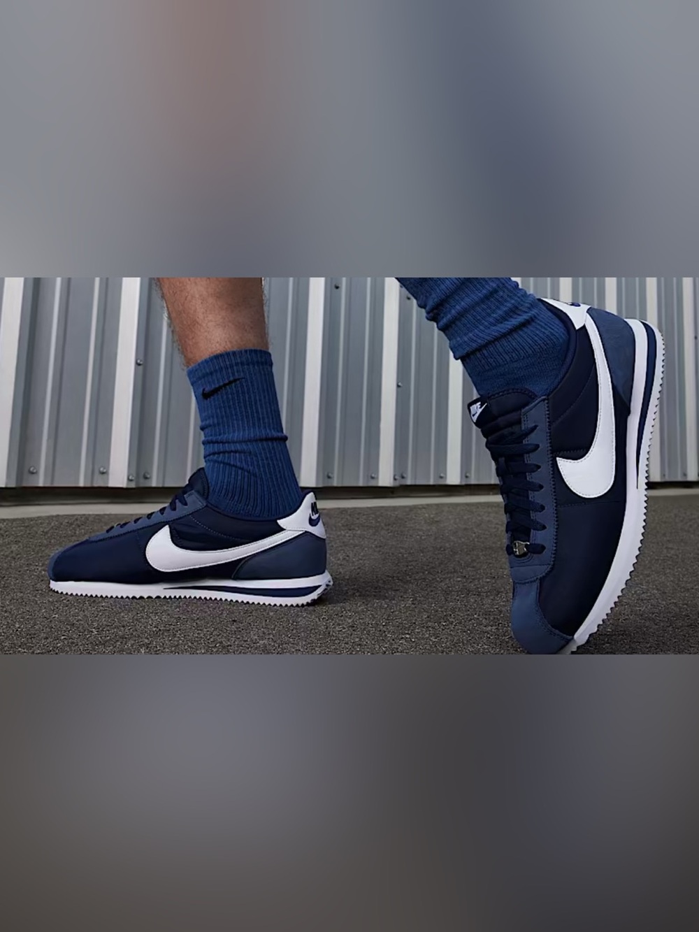 Nike Classic Cortez Navy White Sneaker - Picture 9 of 14